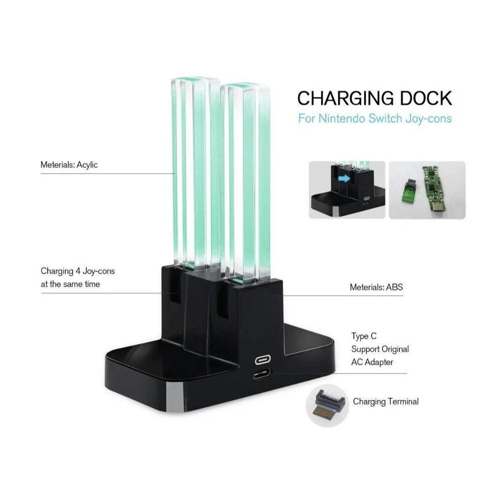 Switch Controller Charger for Nintendo Switch Joy-Cons Charging Dock Station